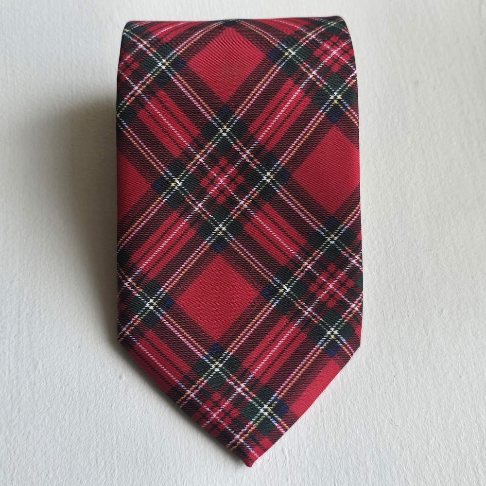 Red Green Plaid Tie‎ Christmas Holiday RIVETZ of BOSTON